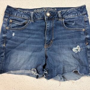American Eagle Outfitters Distressed Blue Denim Jean Shorts